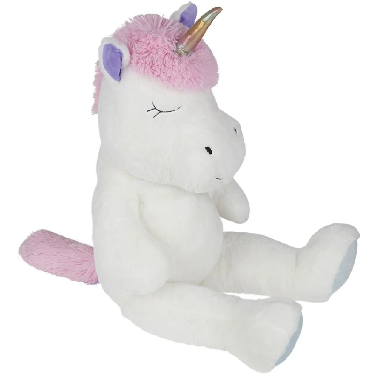 Peluche licorne polyester 100x40x30cm blanc