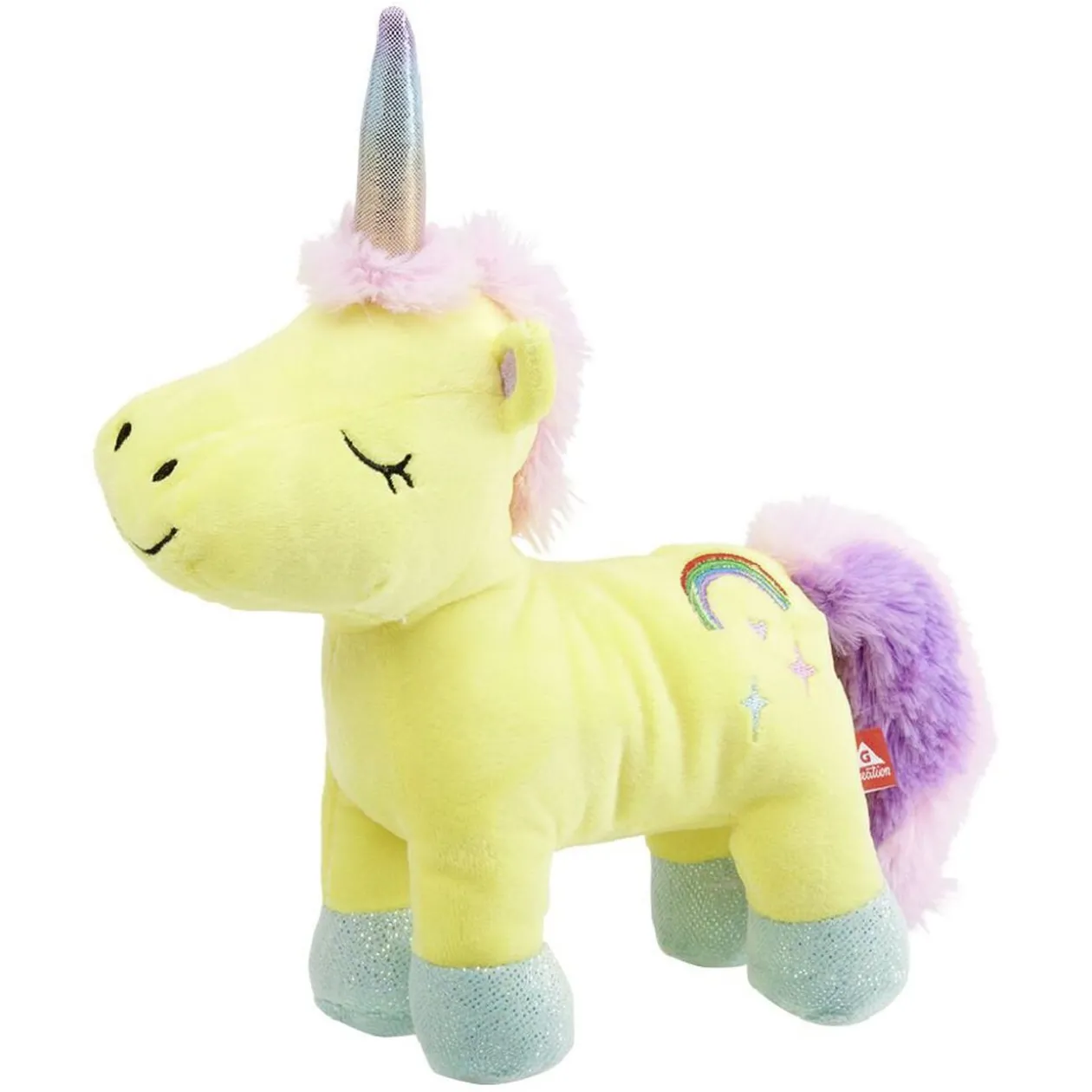 Peluche licorne polyester 19x8,5x22cm