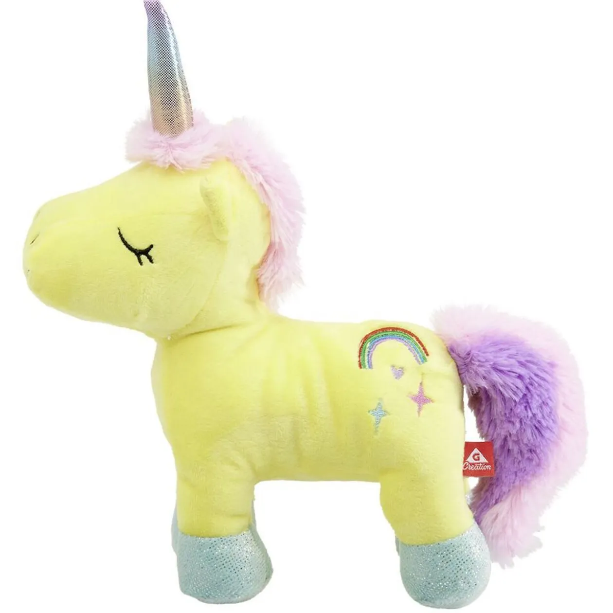 Peluche licorne polyester 19x8,5x22cm