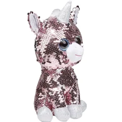 Peluche licorne sequin rose et blanche Choux Bidou