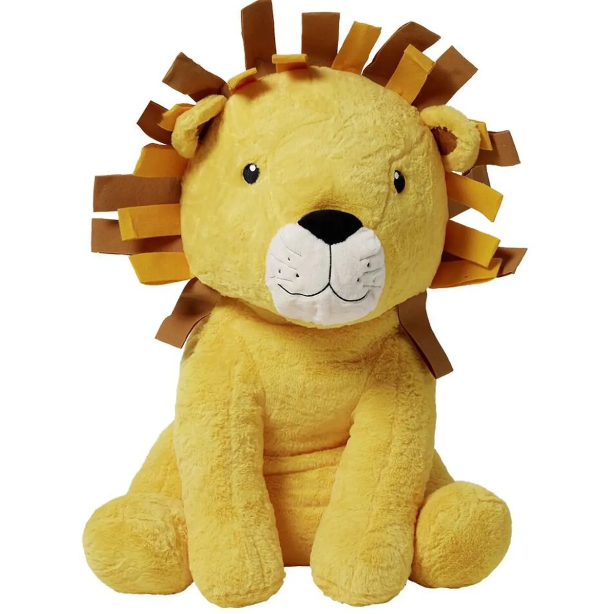 Peluche lion polyester 80x50x48cm jaune