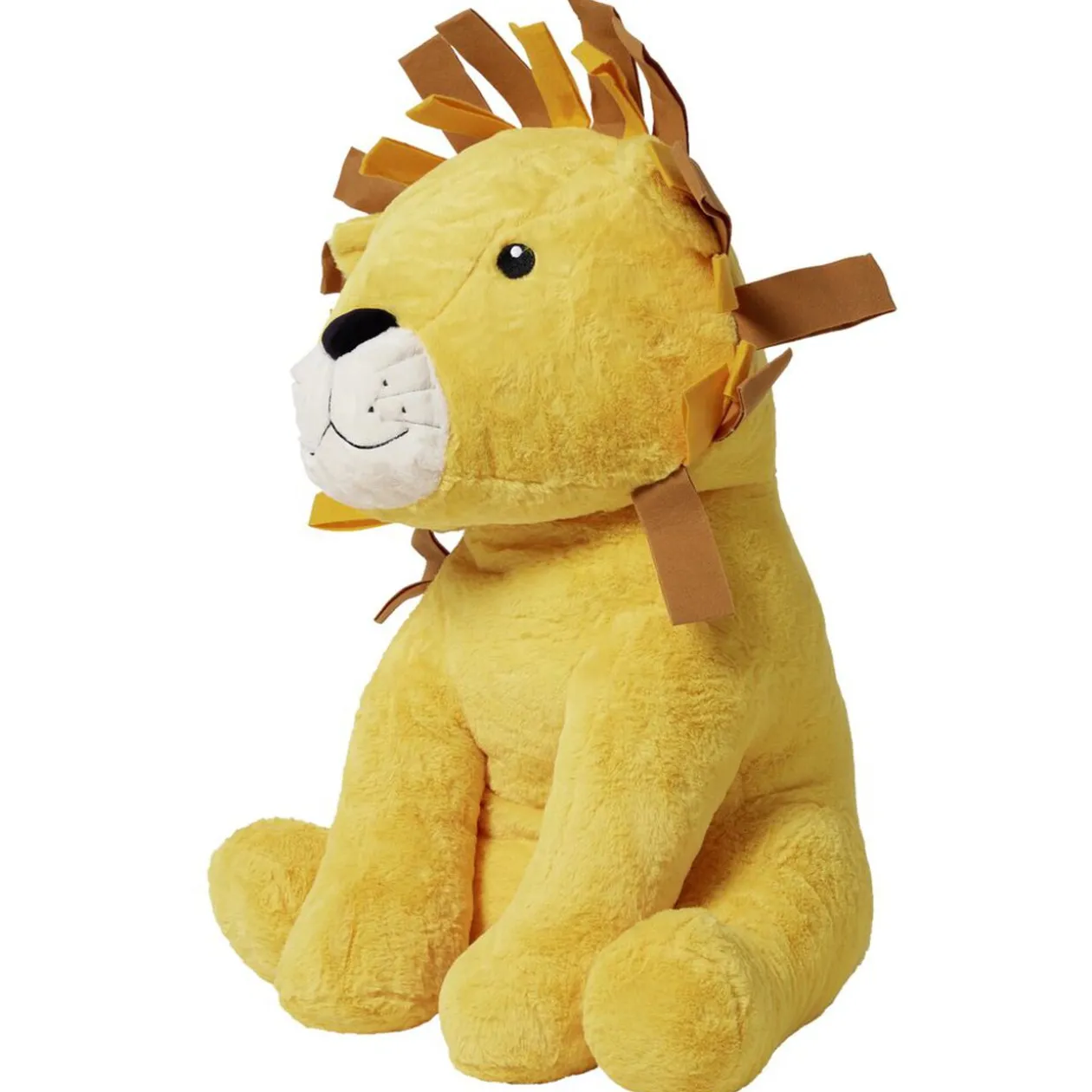 Peluche lion polyester 80x50x48cm jaune