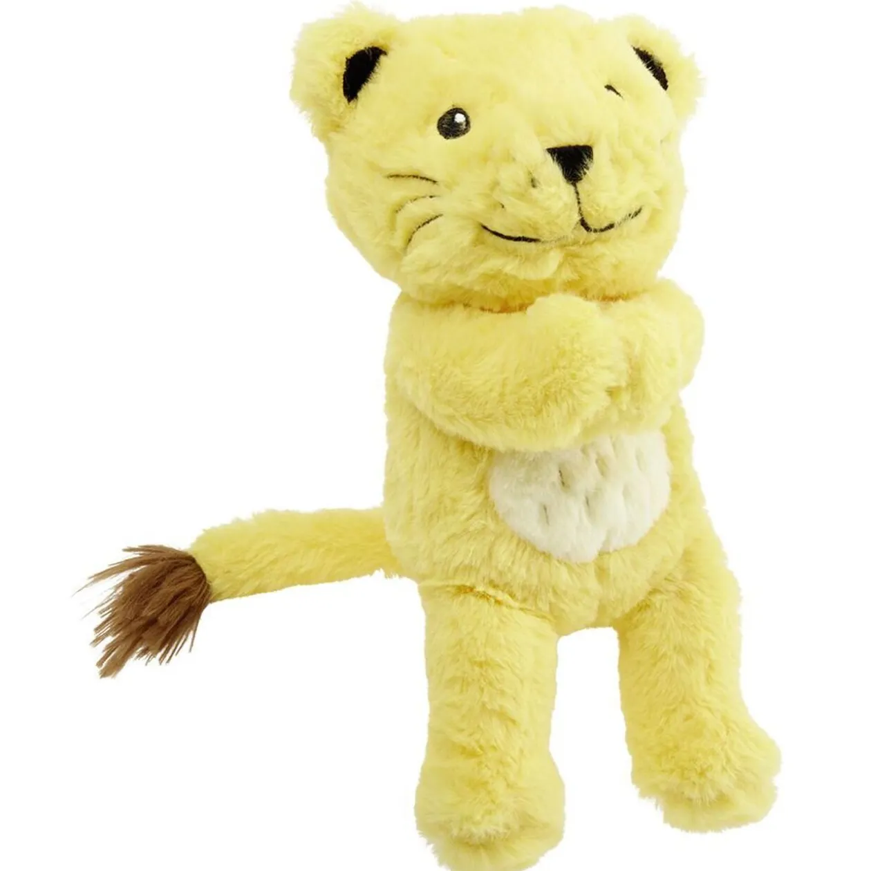 Peluche lionceau polyester 28x12x6cm jaune