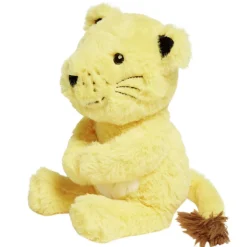Peluche lionceau polyester 28x12x6cm jaune