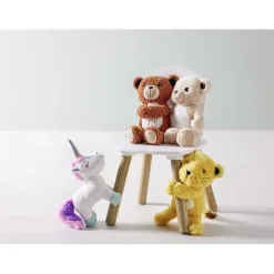 Peluche lionceau polyester 28x12x6cm jaune