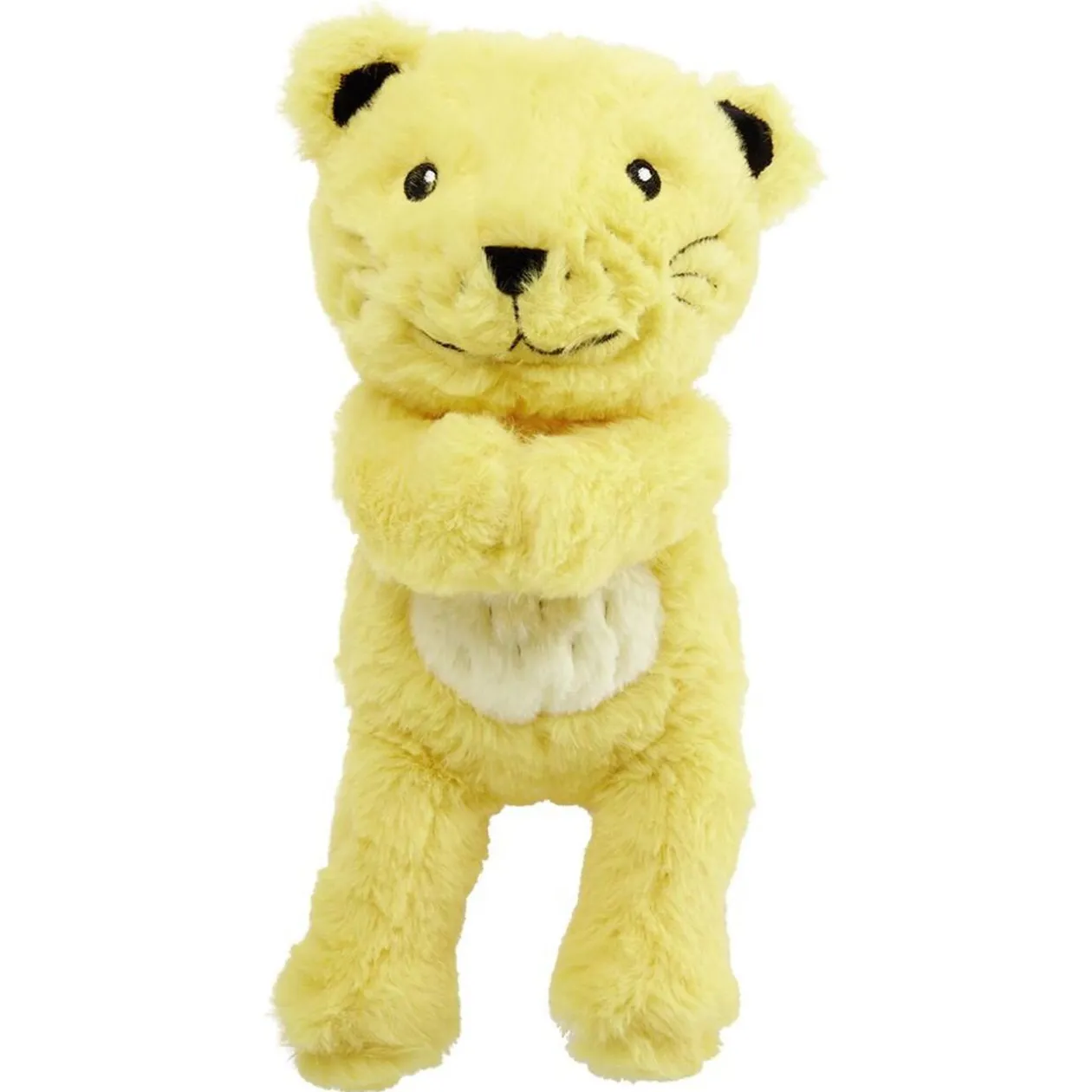 Peluche lionceau polyester 28x12x6cm jaune