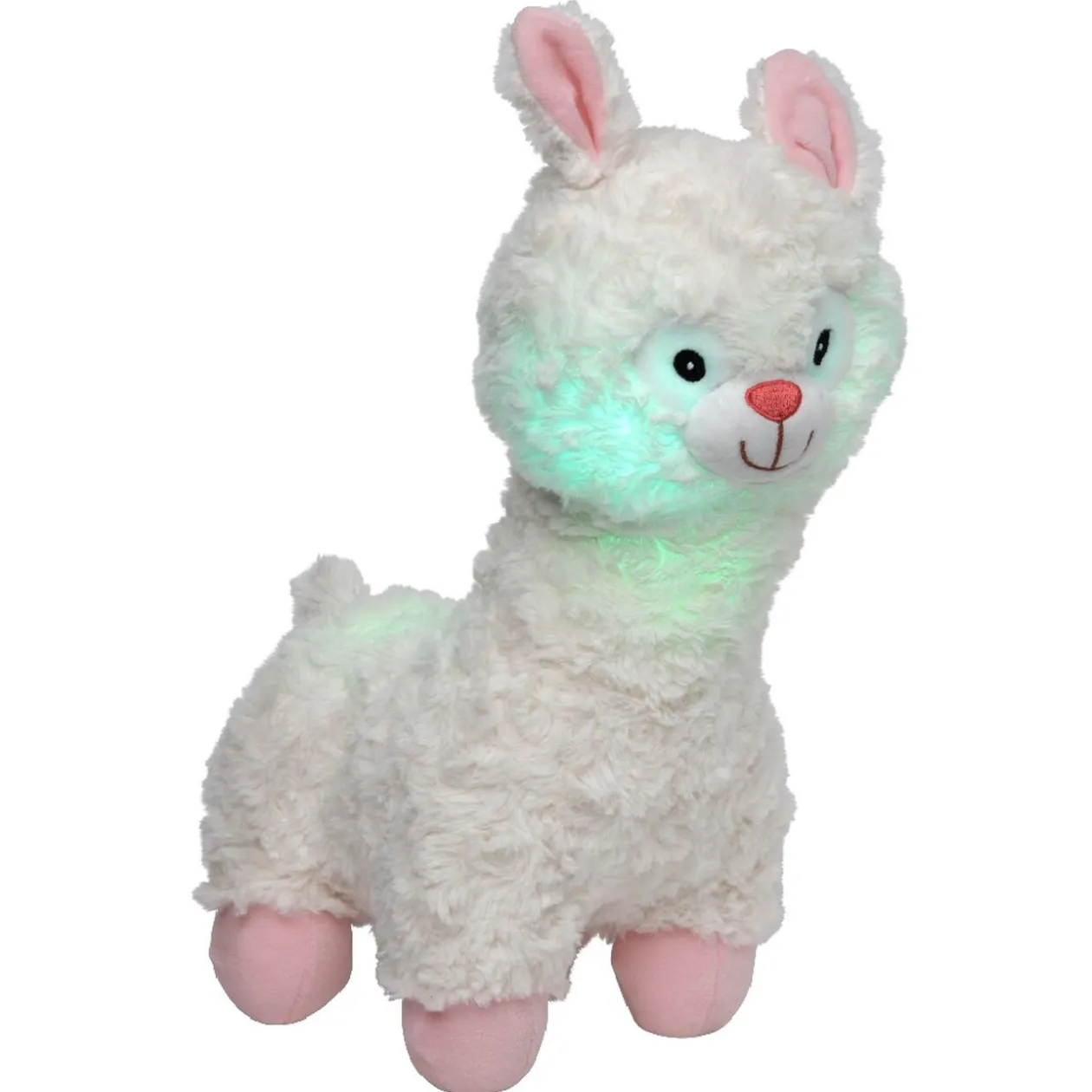 Peluche lumineuse couleurs changeantes rose blanc