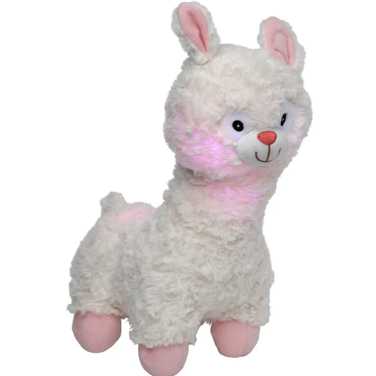 Peluche lumineuse couleurs changeantes rose blanc