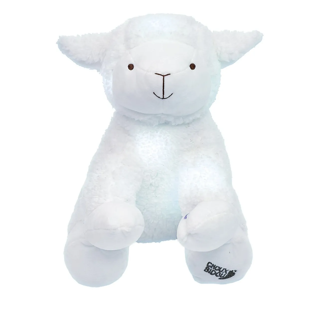 Peluche Mouton blanc lumineux H35 cm