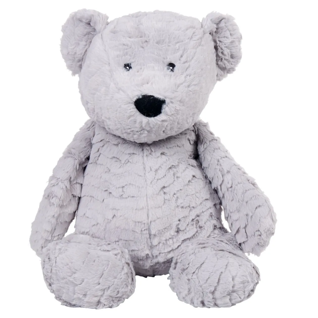 Peluche ours assis polyester gris H.40 cm