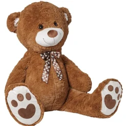 Peluche ours gonflable assis marron