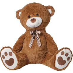 Peluche ours gonflable assis marron