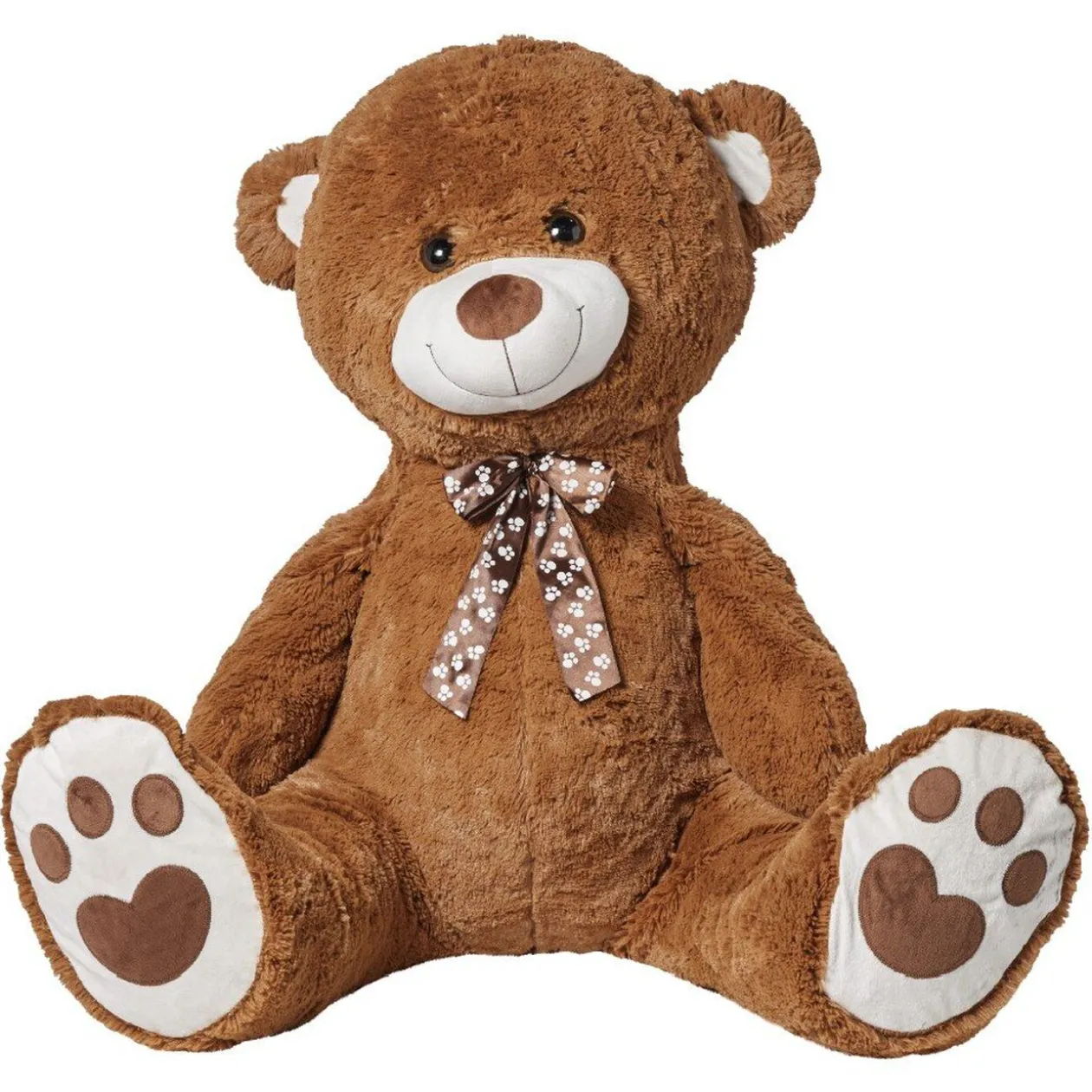 Peluche ours gonflable assis marron