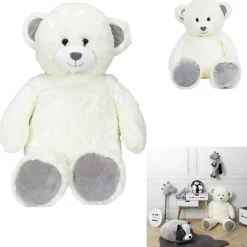 Peluche ours gris et blanc 36x24xH90cm