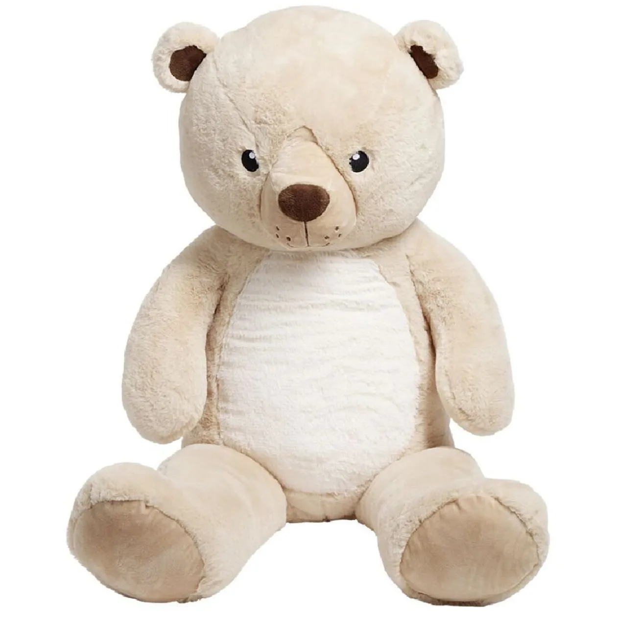 Peluche ours polyester 100x40x30cm beige