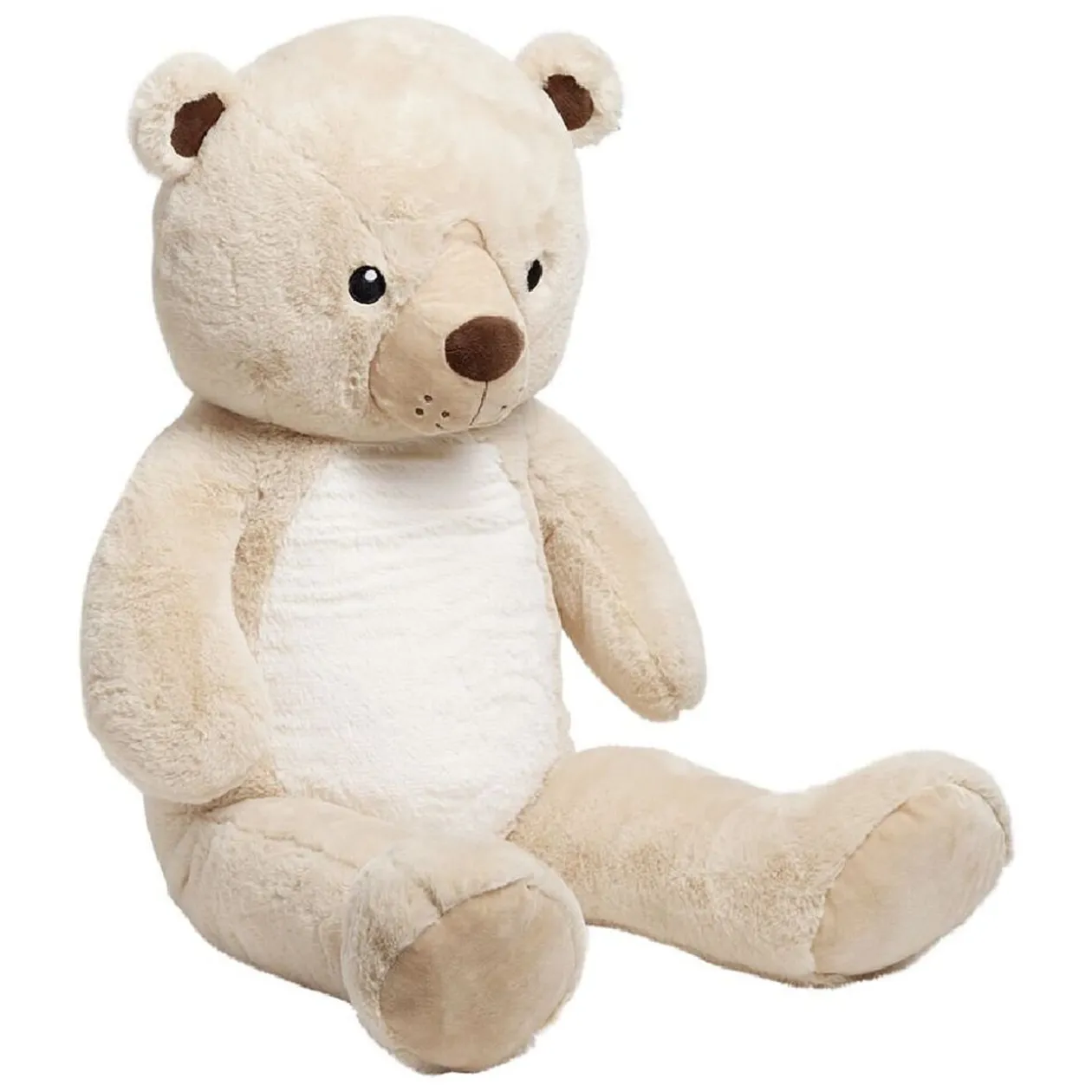 Peluche ours polyester 100x40x30cm beige