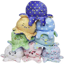 Peluche pieuvre réversible émotion 18 cm