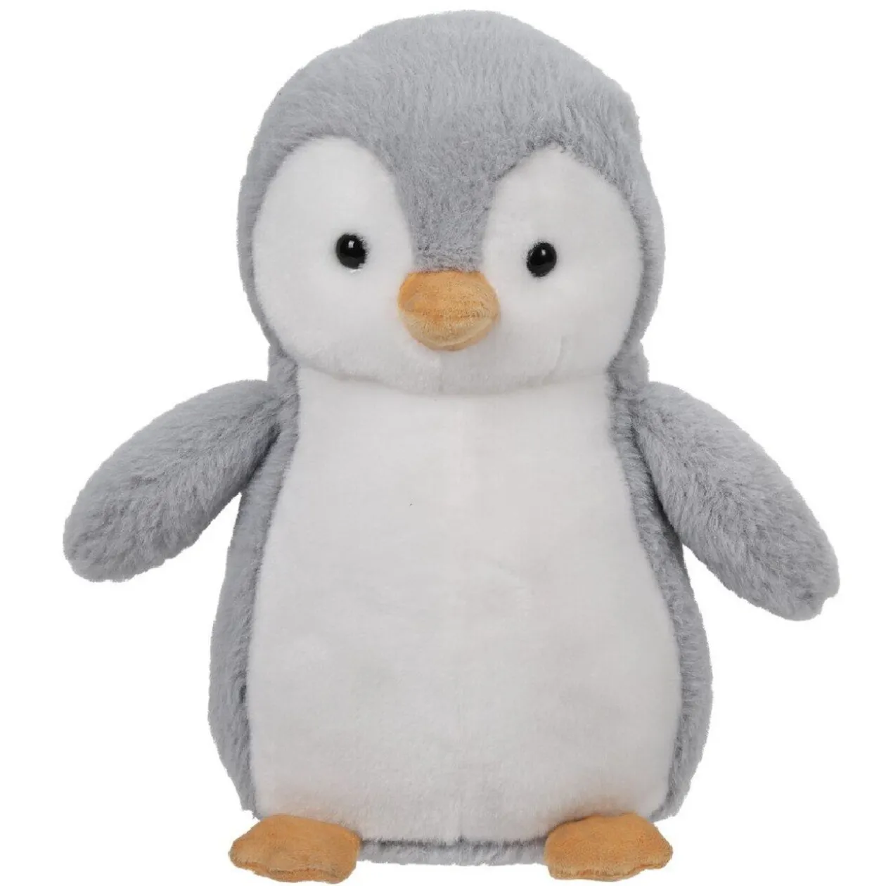 Peluche pingouin animé gris et blanc