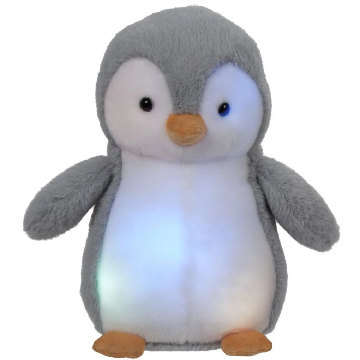Peluche pingouin animé gris et blanc