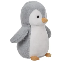 Peluche pingouin animé gris et blanc