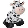 Peluche vache gonflable noir et blanc h. 60 cm