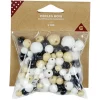 Perle bois x108 coloris noir blanc or