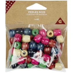 Perle bois x60 multicolore