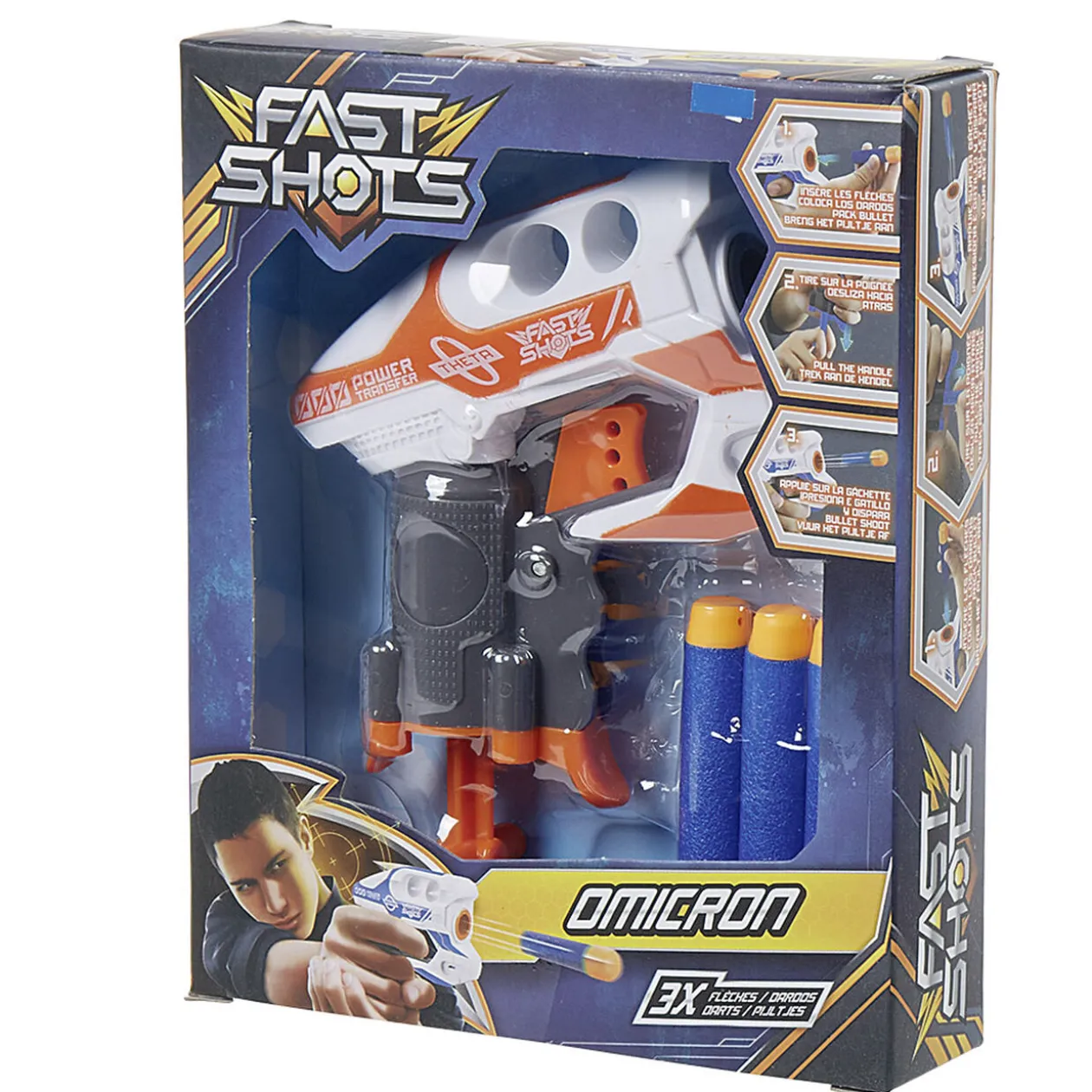 Petit pistolet Omicron + 3 fléchettes en mousse