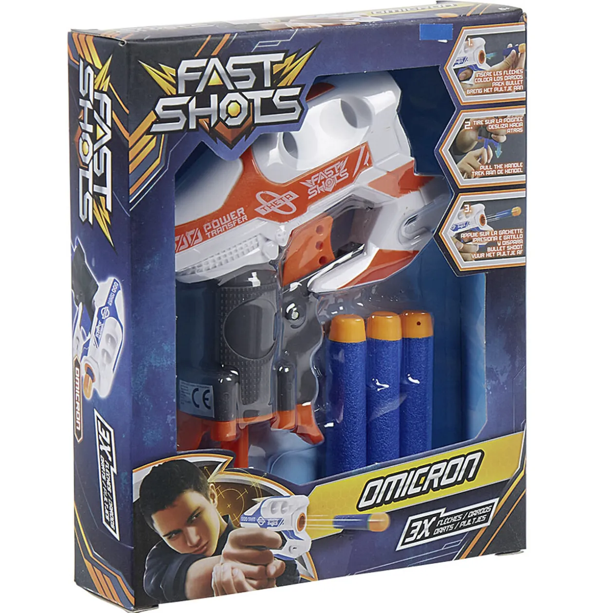 Petit pistolet Omicron + 3 fléchettes en mousse