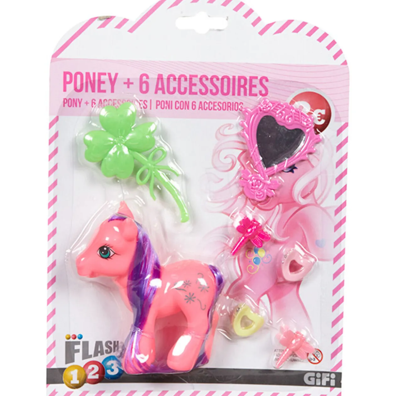 Petit poney rose et accessoires X6