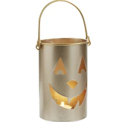 Photophore Halloween visage citrouille ajouré