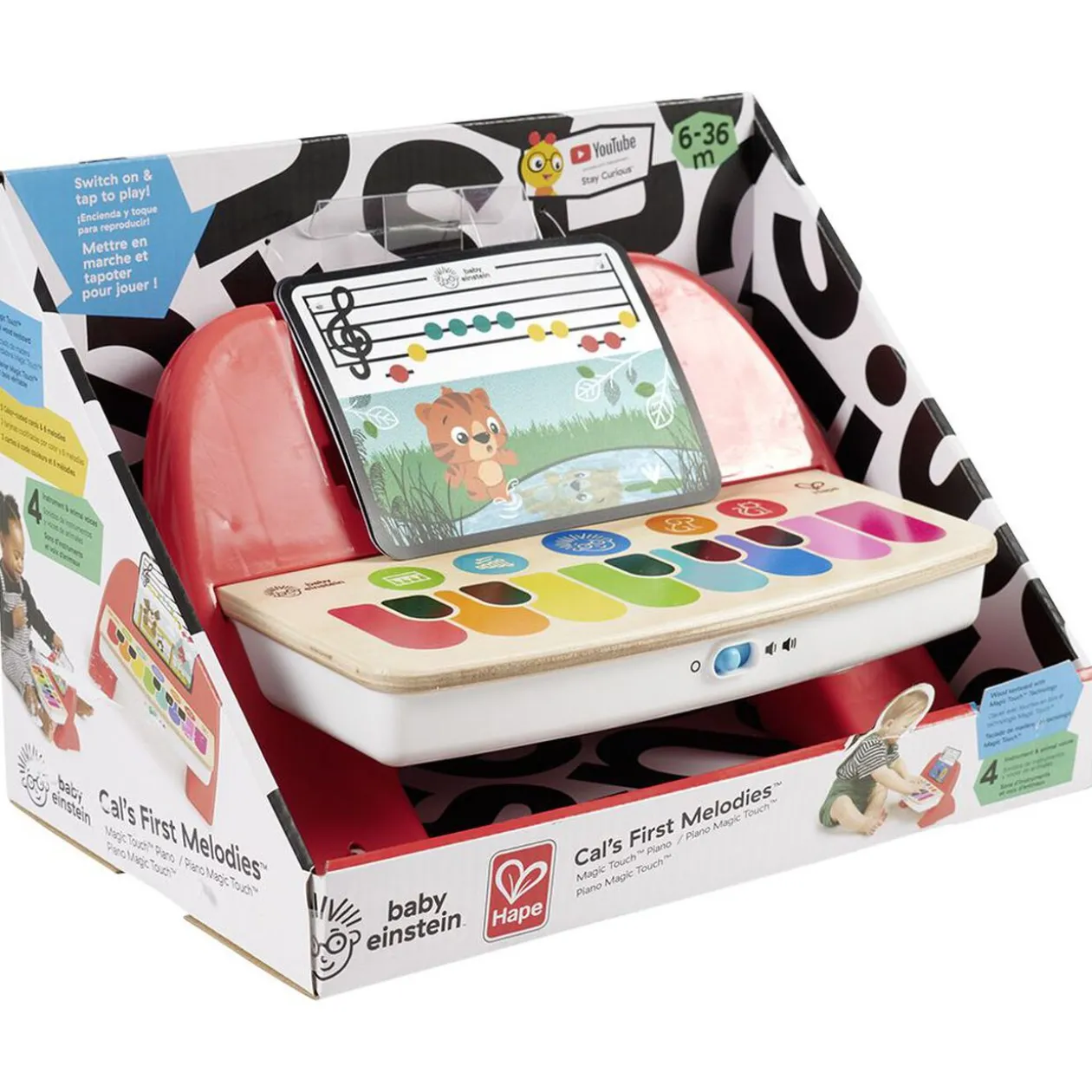 Piano sonore et musical avec clavier en bois