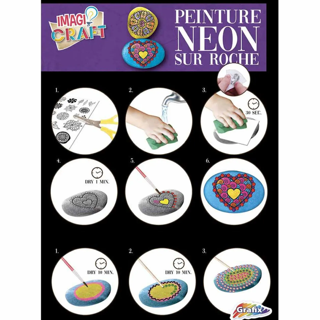 Pierre à peindre x4 peinture néon