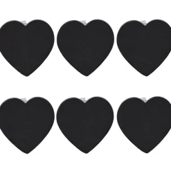 Pince ardoise coeur argenté x6