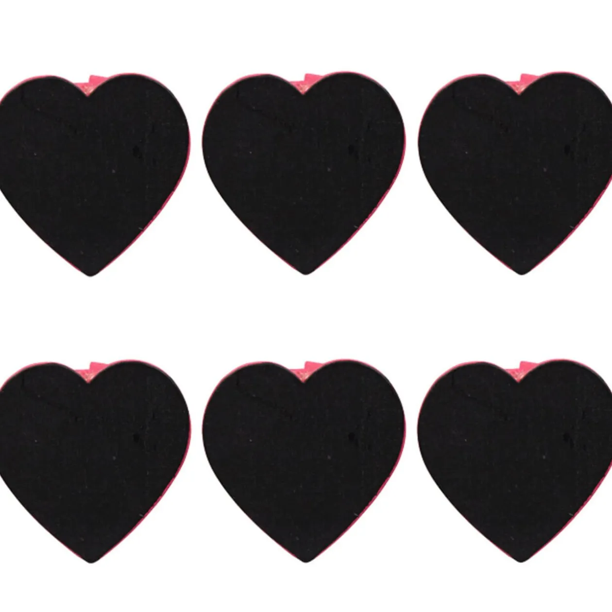 Pince ardoise coeur rose fuchsia x6