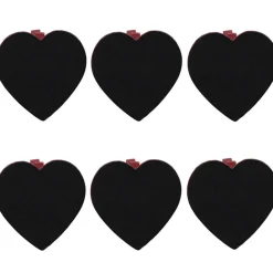 Pince ardoise coeur rouge bordeaux x6