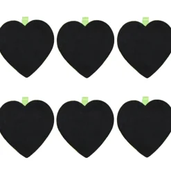 Pince ardoise coeur vert x6