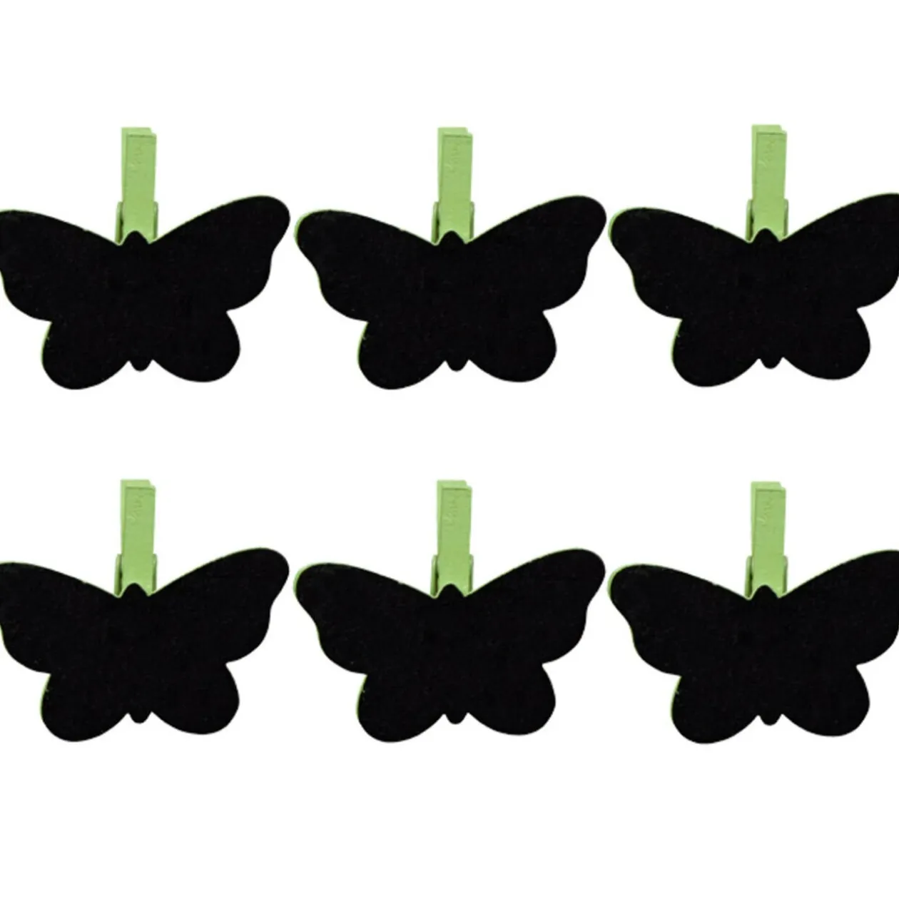 Pince ardoise papillon vert x6