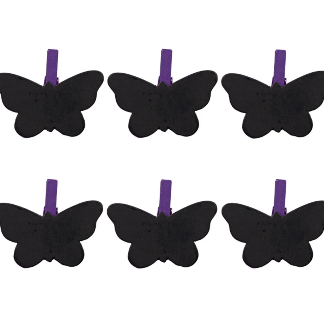 Pince ardoise papillon violet x6