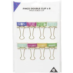 Pince double clip, métal