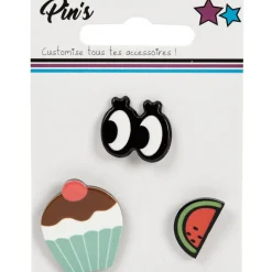 Pin's métal design fantaisie x3