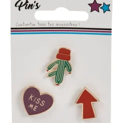 Pin's métal design forme fantaisie x3