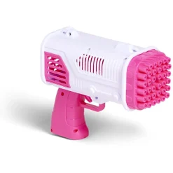 Pistolet bazooka à bulles 36 buses plastique rose
