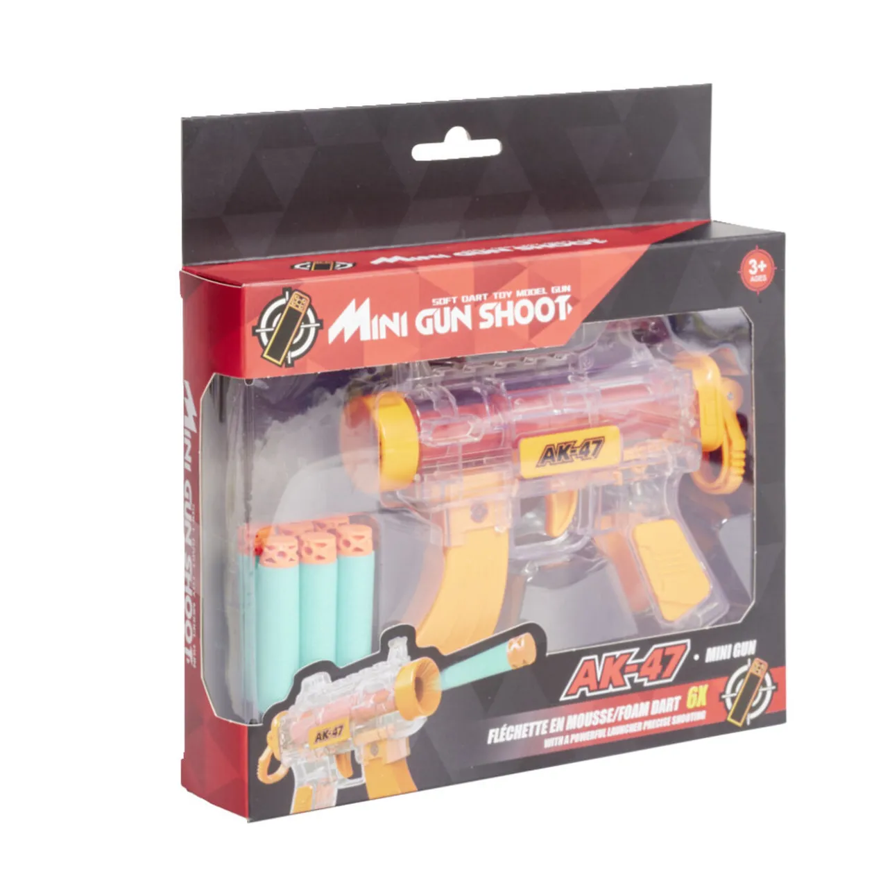 Pistolet miniature avec 6 fléchettes