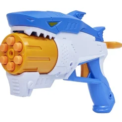 Pistolet requin bleu et 8 fléchettes
