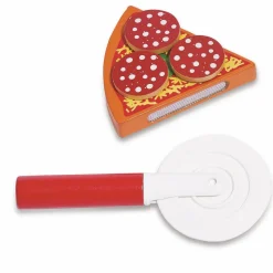 Pizza à découper en bois avec ingrédients 26 pièces