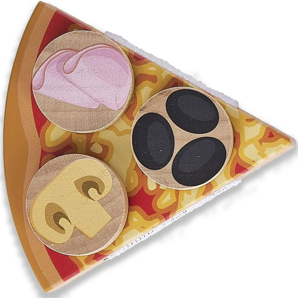 Pizza à découper en bois avec ingrédients 18 pièces