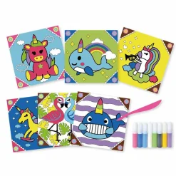 Planche à dessin avec sable multicolore