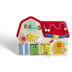 Planche activités enfant bois et métal 40x29,7xH6,4cm