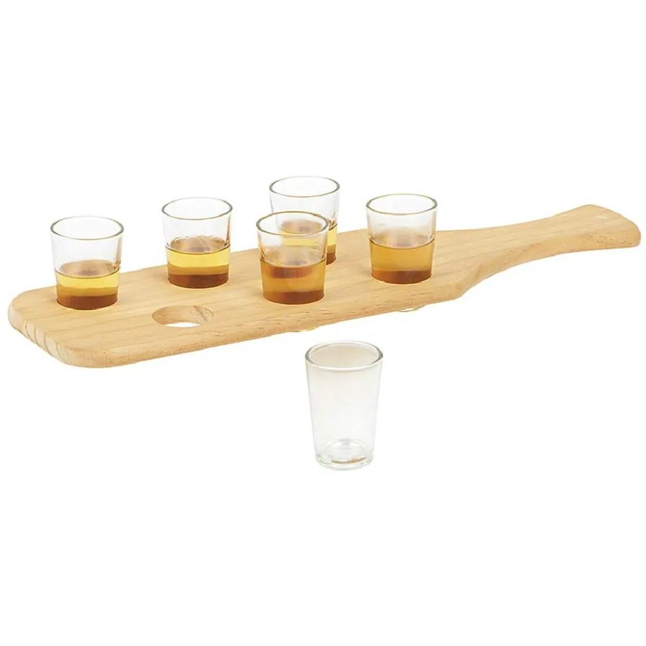 Planche cocktail avec 6 verres à shooter